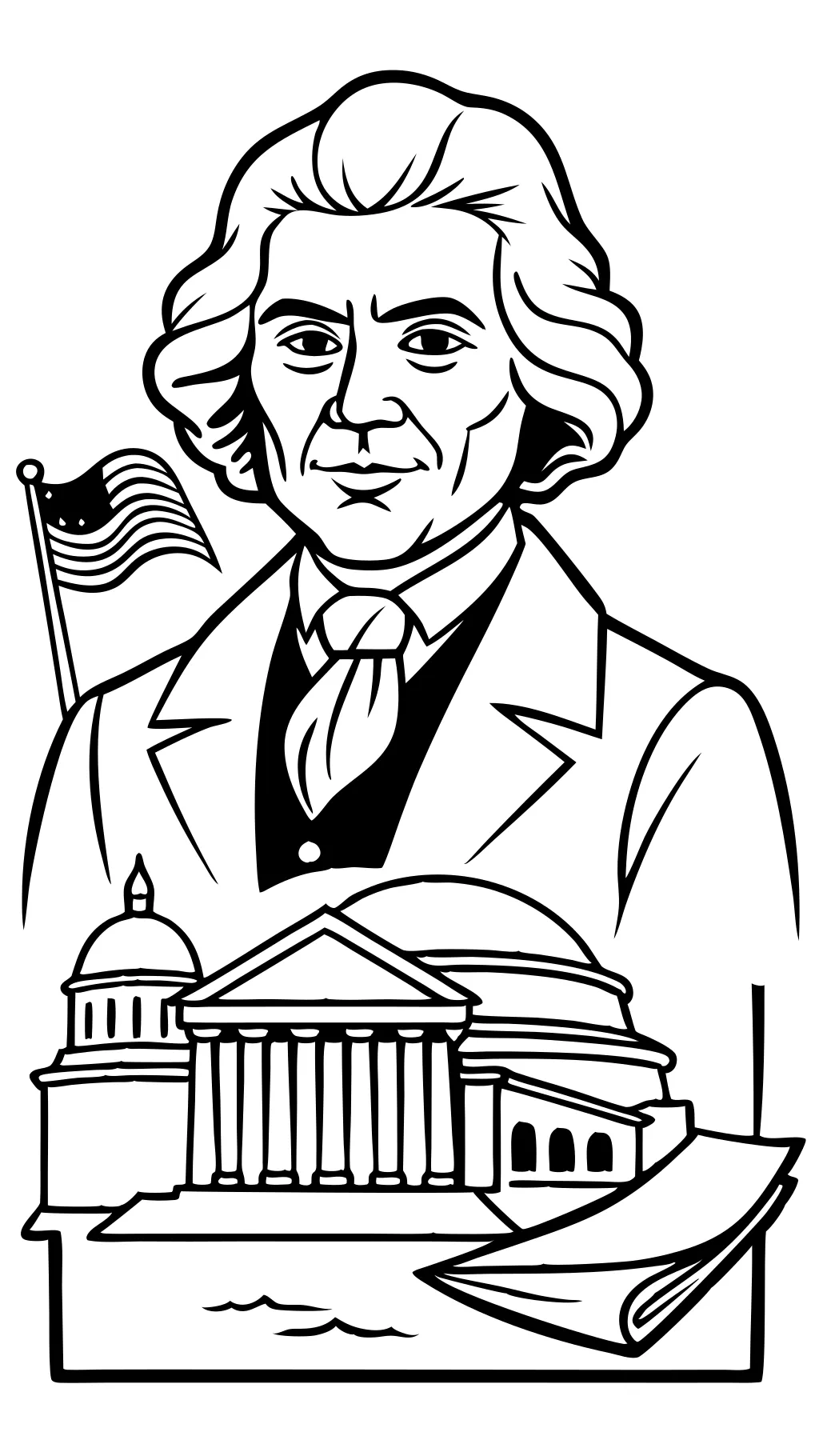 Página para colorear de Thomas Jefferson